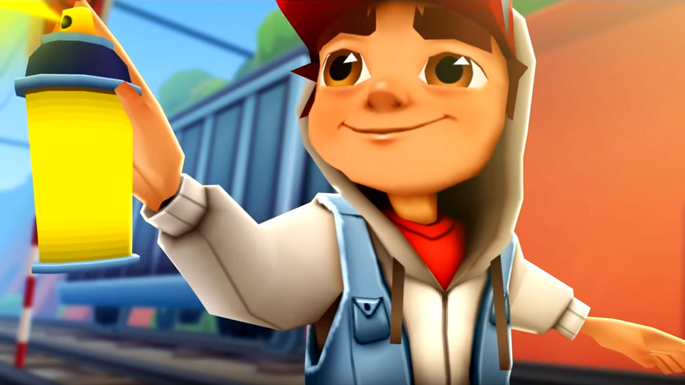 Subway Surfers Spraying Wall with Paint